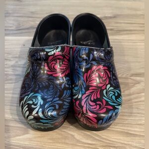 Dansko Colorful Floral Clogs Size 37